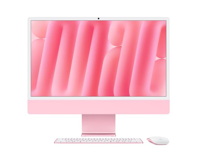 Kомпютър All-in-One Apple iMac 2024 Pink, Apple M4 8C (4.00 GHz), 23.5" (59.68cm) 4.5K Retina True Tone 500nits Display, 8C GPU Apple M4, 16GB LPDDR5X, 256GB SSD, 2x Thunderbolt 4, Mac OS Sequoia