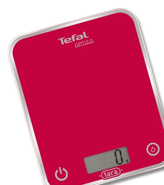 Везна Tefal BC5003V2, Optiss, Kitchen Scale, up to 5kg, Resolution 1g function Tara, Digital LCD display, Ultra slim glass, raspberry