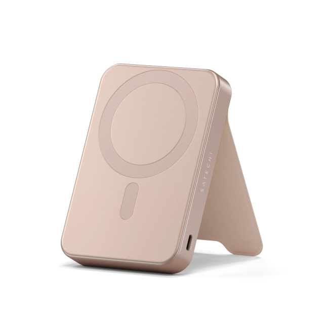 Външна батерия Satechi Qi2 10K Magnetic Power Bank with Stand, Rose