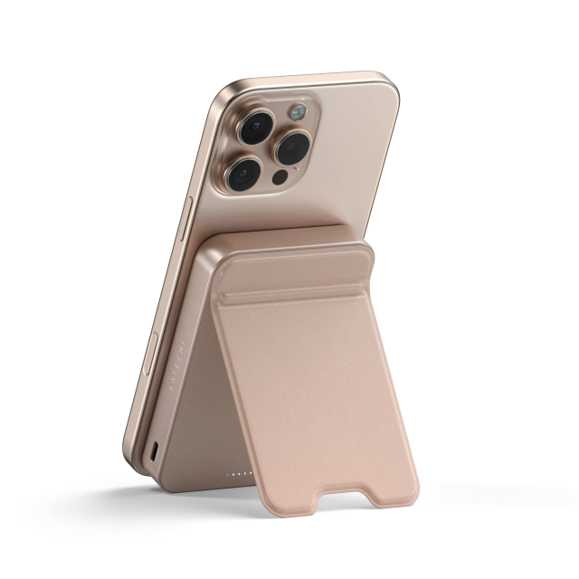 Външна батерия Satechi Qi2 10K Magnetic Power Bank with Stand, Rose