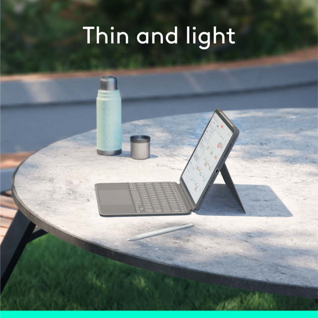Безжична клавиатура с тракпад и отделящ се кейс с поставка за iPad Air 11"(M2) Logitech Combo Touch US (QWERTY)