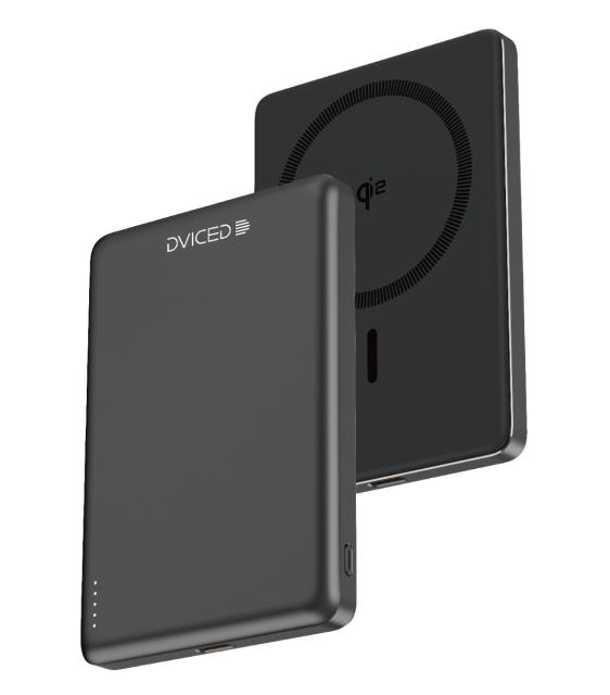 Външна батерия Dviced Qi2 Ultrathin MagSafe Power bank 5 000mAh - Black