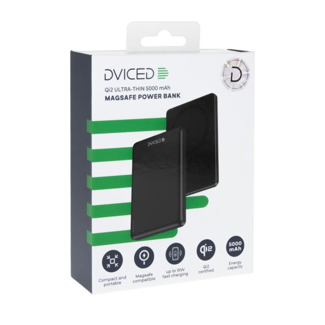 Външна батерия Dviced Qi2 Ultrathin MagSafe Power bank 5 000mAh - Black