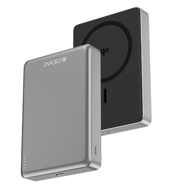 Външна батерия Dviced Qi2 Ultrathin MagSafe Power bank 10 000mAh - Black/Grey
