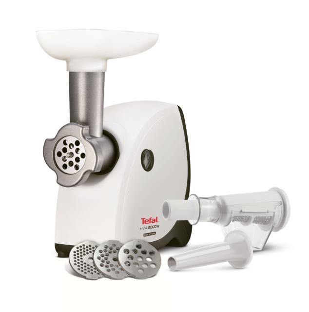 Месомелачка Tefal NE445138, 2000W, 3 grids 3mm, 4,7mm, 8mm, sausage attachments, coulis atachments - 2 filters