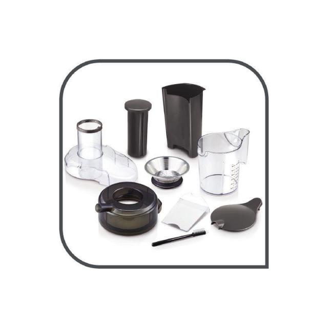 Сокоизстисквачка Tefal ZE610D38, Easy Fruit Juicer, 800 W, 2 speeds, 2l Pulp Container, Capacity of the jug: 1.2l, Filling tube 75 mm, Foam separator, Stainless Steel Filter
