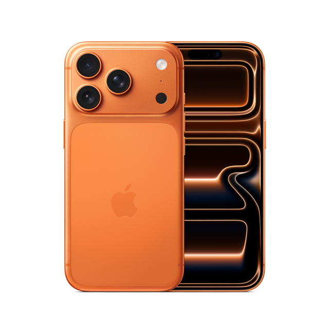 Смартфон Apple iPhone 17 Pro Cosmic Orange, 6.3" (16cm) Super Retina XDR OLED Dolby Vision, Apple A19 Pro 16C (2x 4.2 / 4x 2.5 GHz), 12GB RAM, 256GB Flash памет, 48 + 48 + 48 & 18 Mpix камери, iOS, 233g