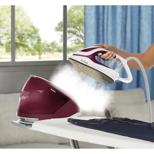Парогенератор Tefal GV9220E0, ProExpress Protect, red, 2600W, electronic temp settings, 7,5bars, 135g/min, steam boost 540g/min, Durilium Airglide Autoclean Ultra Thin soleplate, AD, AO, removable water tank 1,6L, calc collector, lock system, fast he