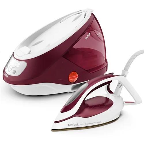 Парогенератор Tefal GV9220E0, ProExpress Protect, red, 2600W, electronic temp settings, 7,5bars, 135g/min, steam boost 540g/min, Durilium Airglide Autoclean Ultra Thin soleplate, AD, AO, removable water tank 1,6L, calc collector, lock system, fast he