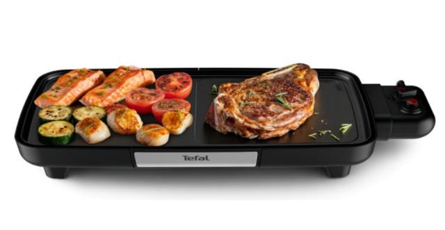 Барбекю Tefal CB641810, Plancha Booster, 2200 W, Power Boost, Adjustable thermostat, Non-stick surface Tefal Resist +, Thermospot indicator, Black