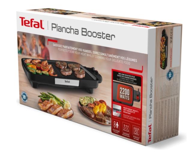 Барбекю Tefal CB641810, Plancha Booster, 2200 W, Power Boost, Adjustable thermostat, Non-stick surface Tefal Resist +, Thermospot indicator, Black
