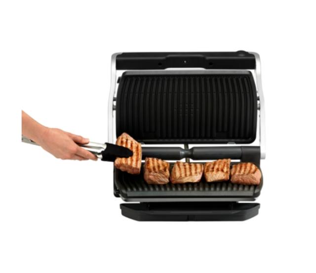 Барбекю Tefal GC722D34, Optigrill+ XL Silver, 800cm2 cooking surface, automatic cooking sensor, 9 automatic programs, 4 adjustable temp., cooking level indicator, non-stick die-cast alum. Plates
