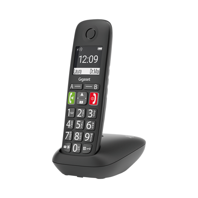 Безжичен DECT телефон Gigaset E290 - черен