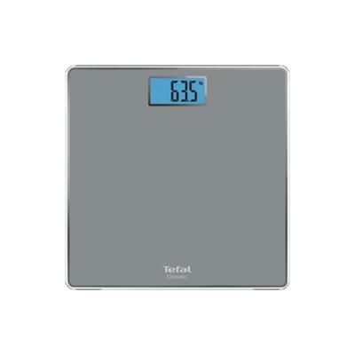 Везна Tefal PP1500V0, Classic Grey, glass platform (31x31cm), 160Kg / 100g, on/off, slim (21mm), display (75x30), back light display, 2 x AAA battery included
