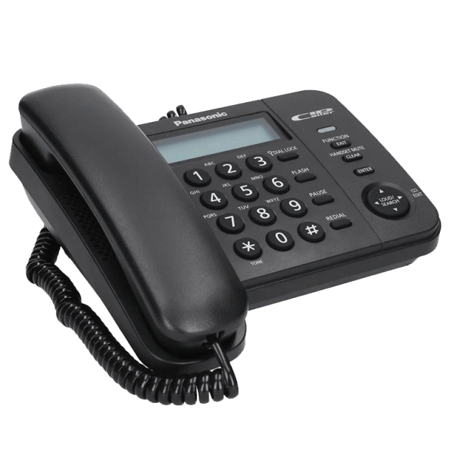 Стационарен телефон Panasonic KX-TS560FXB - черен