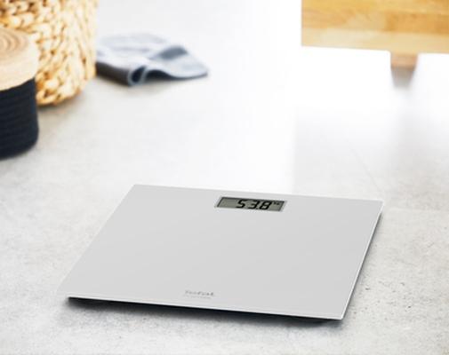 Везна Tefal PP1401V0, Premiss White, glass platform (30x30x2cm), 150kg /100 g, display (65x28mm), 1 battery CR 2032
