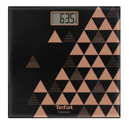 Везна Tefal PP1151V0 Classic Scandic Copper, glass platform (30x30cm), 160Kg / 100g, LCD, on/off, slim (22mm), CR3032 lithium battery included
