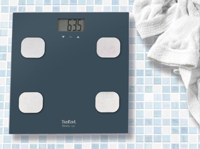 Везна Tefal BM2520V0, Body Up scale, classic design, monitoring weight, fat mass in % and BMI, 150kg / 100g, 8 users memories, auto ON/OFF, tempered glass, 1 x CR3032
