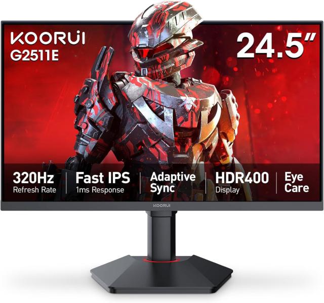 Монитор KOORUI G2511E, 24.5" (62.23 cm) FHD IPS Display, 320Hz, 1ms (GTG), 1000:1, 350cd/m2, HDMI, DP