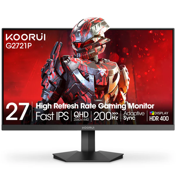 Монитор KOORUI G2721P, 27.0" (68.58 cm) QHD IPS Display, 200Hz, 1ms, 1000:1, 350cd/m2, HDMI, DP