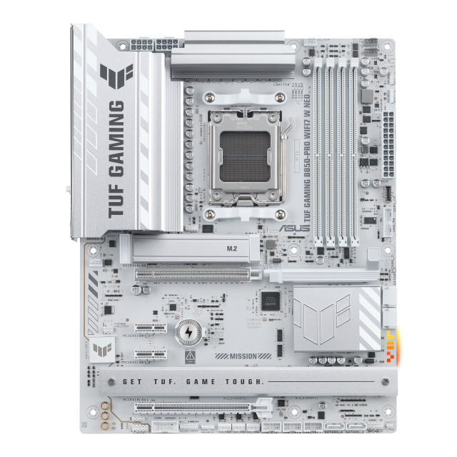 Дънна платка ASUS TUF GAMING B850-PRO WIFI7 W NEO, AM5, 4x DDR5, 3x M.2, 4 x SATA 6Gb/s, Wi-Fi 7/Bluetooth v5.4, HDMI, DisplayPort
