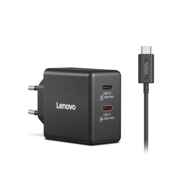 Захранващ адаптер Lenovo DUAL 65W, USB Type-C