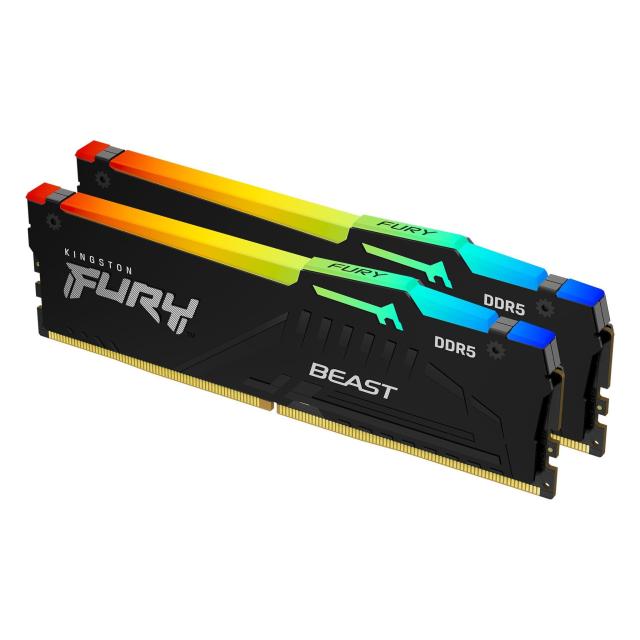 Памет Kingston FURY Beast Black RGB 16GB (2x8GB) DDR5 6000MHz, CL30, 1.4 V
