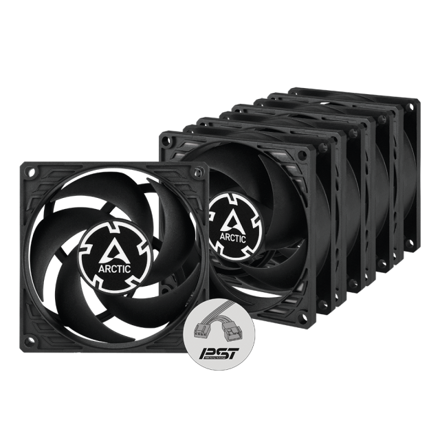 Комплект вентилатори ARCTIC P8 80mm PWM PST, 3x 80 mm, 4-Pin (PWM)