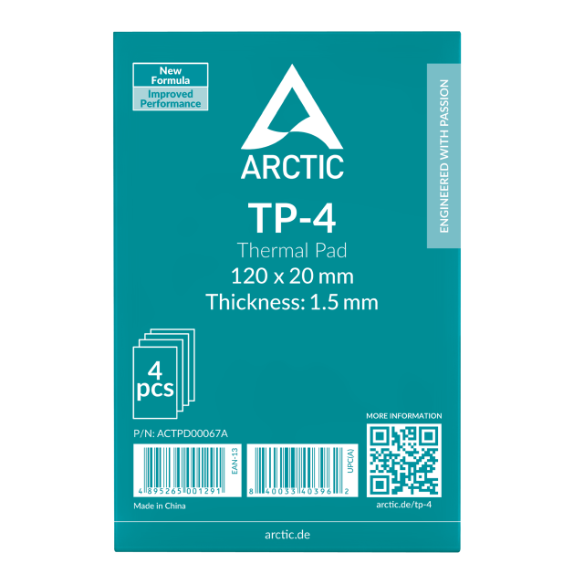 Термопроводящ пад ARCTIC TP-4 - 120 x 20 x 1.5 mm 4-Pack