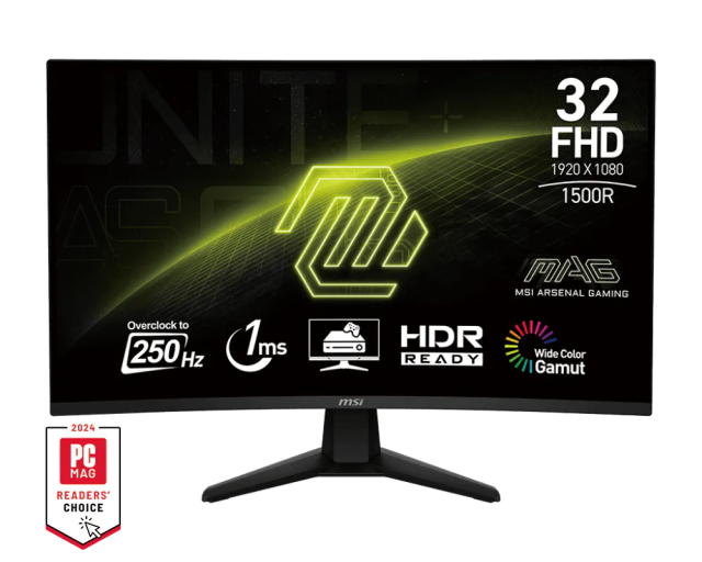 Монитор MSI MAG 32C6X, 31.5" (80 cm) FHD VA Curvature Display, 250Hz, 1ms, 3000:1, 250 cd/m2, HDMI, DP