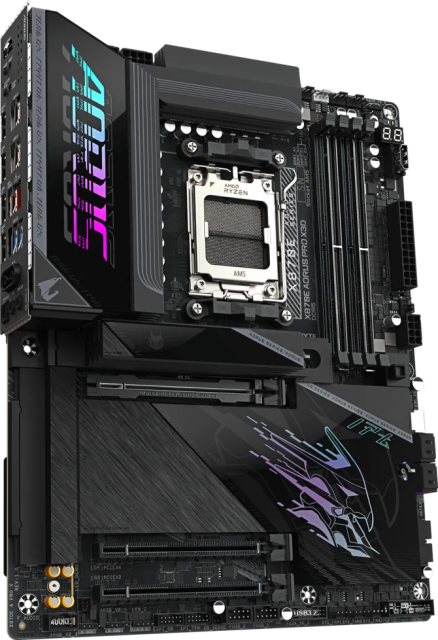 Дънна платка GIGABYTE X870E A PRO X3D, AM5, 4x DDR5, 4x M.2, 4x SATA 6Gb/s, Wi-Fi 7, Bluetooth, HDMI, ATX