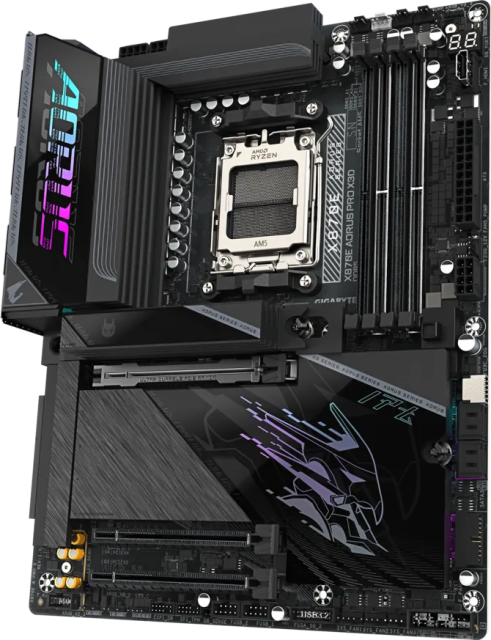 Дънна платка GIGABYTE X870E A PRO X3D, AM5, 4x DDR5, 4x M.2, 4x SATA 6Gb/s, Wi-Fi 7, Bluetooth, HDMI, ATX