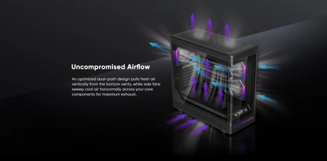 Кутия 1stPlayer PB8 A-RGB Black, Middle Tower, 1 x USB 3.0, 1 x USB 2.0, 1 x USB 3.1 Type-C, ATX, mATX, Mini-ITX