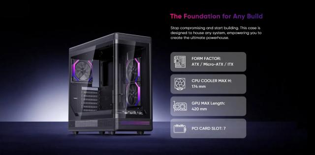 Кутия 1stPlayer PB8 A-RGB Black, Middle Tower, 1 x USB 3.0, 1 x USB 2.0, 1 x USB 3.1 Type-C, ATX, mATX, Mini-ITX