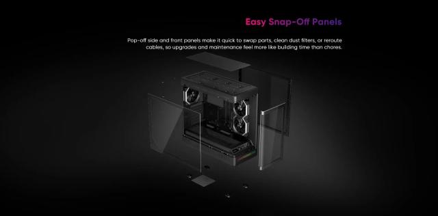 Кутия 1stPlayer PB8 A-RGB Black, Middle Tower, 1 x USB 3.0, 1 x USB 2.0, 1 x USB 3.1 Type-C, ATX, mATX, Mini-ITX