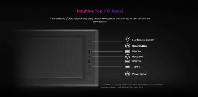 Кутия 1stPlayer AU8 Black, Middle Tower, 1 x USB 3.0, 1 x USB 2.0, 1 x USB 3.1 Type-C, ATX, mATX, Mini-ITX