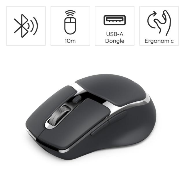 Мишка HAMA "WM-800" Wireles/Bluetooth, ергономична, оптична (800-3200 dpi), 4 бутона, тиха, Черна