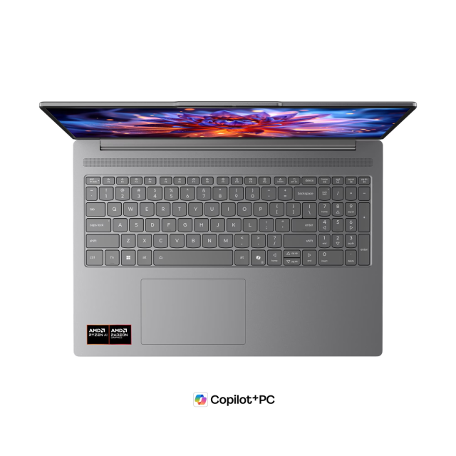 Лаптоп Lenovo IdeaPad Slim 5 16AGP11, AMD Ryzen AI 7 445 6C (2.0 / 4.6 GHz, 8MB Cache), 16.0" (40.64 cm) WUXGA IPS Anti-glare Display, AMD Radeon 840M, 32GB DDR5, 1TB M.2 NVMe SSD, No OS