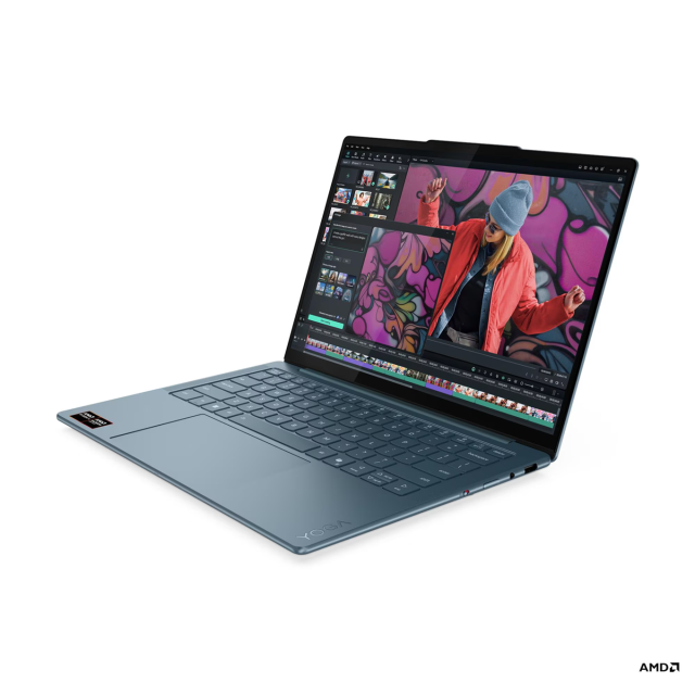 Лаптоп Lenovo Yoga Slim 7 14AKP10, AMD Ryzen AI 5 330 4C (3.4 / 4.5 GHz, 8MB Cache), 14.0" (35.56 cm) WUXGA OLED Glossy Display, Touchscreen, AMD Radeon 820M, 16GB LPDDR5X, 512GB M.2 NVMe SSD, No OS
