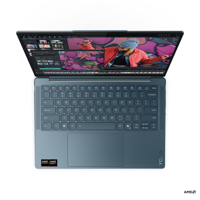 Лаптоп Lenovo Yoga Slim 7 14AKP10, AMD Ryzen AI 5 330 4C (3.4 / 4.5 GHz, 8MB Cache), 14.0" (35.56 cm) WUXGA OLED Glossy Display, Touchscreen, AMD Radeon 820M, 16GB LPDDR5X, 512GB M.2 NVMe SSD, No OS