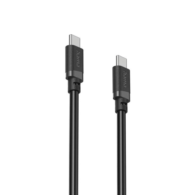Кабел HAMA USB Type-C (м) към USB Type-C (м), 60W, 0.5 м, черен