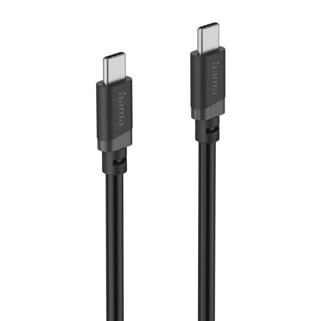 Кабел HAMA USB Type-C (м) към USB Type-C (м), 60W, 0.5 м, черен