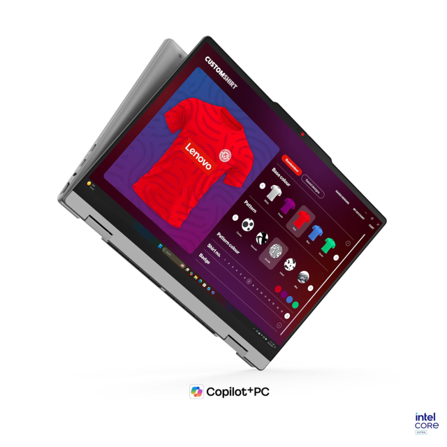 Лаптоп Lenovo IdeaPad 5 2-in-1 14IPH11, 14.0", Intel Core Ultra 7 355 8C (1.7 / 4.7 GHz, 12MB Cache), 14.0" (35.56 cm) WUXGA IPS Glossy Display, Touchscreen, Intel Graphics 4 Xe3, 32GB DDR5, 512 GB M.2 NVMe SSD, Windows 11 Home