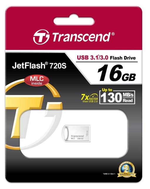Памет Transcend 16GB JETFLASH 720, Silver Plating, MLC solution