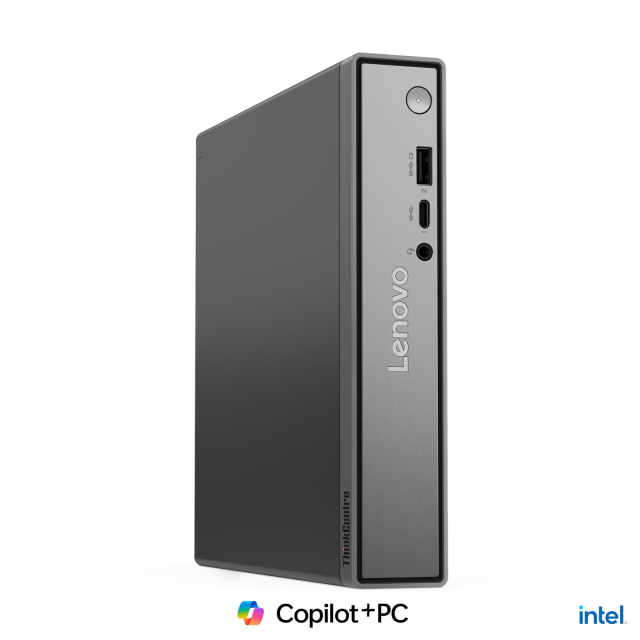 Компютър Lenovo ThinkCentre neo 50q Gen 6, Intel Core Ultra 7 256V 8C (2.2 / 4.8 GHz, 12MB Cache), Intel Arc 140V, 16GB LPDDR5X, 1TB SSD M.2 NVMe, Wi-Fi 6+ BT5.2, Ethernet (GbE RJ-45), HDMI, DisplayPort, No OS