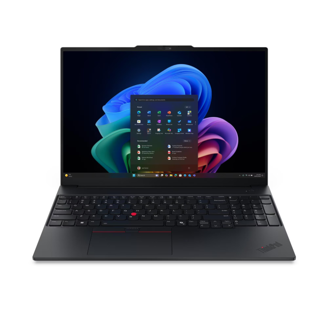 Лаптоп Lenovo ThinkPad E16 G4, Intel Core 5 320 6C (1.4  4.6 GHz, 6MB Cache), 16.0" (40.64 cm) WUXGA IPS Anti-glare Display, Intel Graphics 2 Xe3, 16GB DDR5, 512 GB M.2 NVMe SSD, No OS