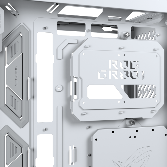 Кутия Asus ROG Cronox White, Middle Tower, 4x USB 3.2, 2x USB Type-C, LCD екранен, BTF/EATX/ATX/microATX/Mini-ITX