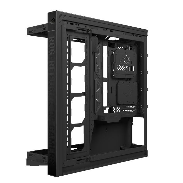 Кутия Asus ROG Cronox Black, Middle Tower, 4x USB 3.2, 2x USB Type-C, LCD екранен, BTF/EATX/ATX/microATX/Mini-ITX
