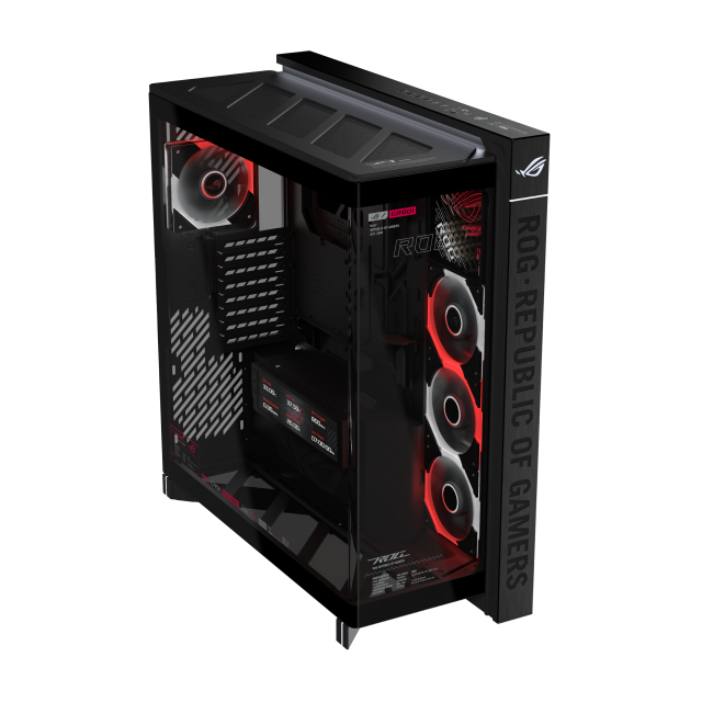 Кутия Asus ROG Cronox Black, Middle Tower, 4x USB 3.2, 2x USB Type-C, LCD екранен, BTF/EATX/ATX/microATX/Mini-ITX