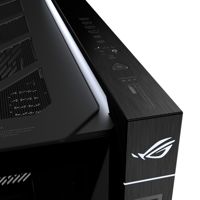 Кутия Asus ROG Cronox Black, Middle Tower, 4x USB 3.2, 2x USB Type-C, LCD екранен, BTF/EATX/ATX/microATX/Mini-ITX